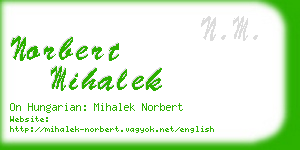 norbert mihalek business card
